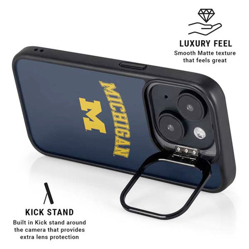 University of Michigan M iPhone 15 Kickstand Case